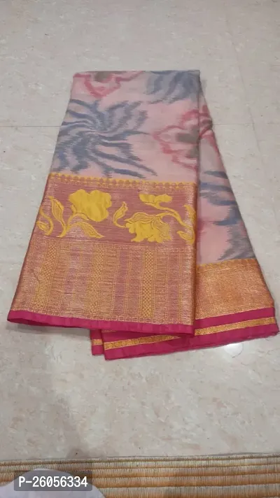 Stylish Banarasi Silk Multicoloured Woven Design Saree with Blouse piece-thumb0