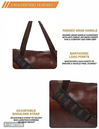 Generic faux leather 24 Cms Duffle Bag(Duffle Bag for Men  Women_dark brown)-thumb4