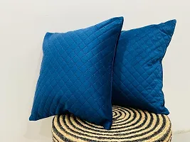 WEAVERLY Holland Velvet Diamond Quilted Cushion Covers 16 x 16 Inch Royal Blue Color with Zipper Pack of 5-thumb4