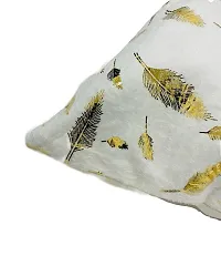 WEAVERLY Feather Printed Faux Fur Cushion Covers 16 x 16 Inch White Color with Zipper Pack of 5-thumb1