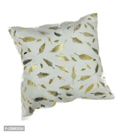 WEAVERLY Feather Printed Faux Fur Cushion Covers 16 x 16 Inch White Color with Zipper Pack of 5-thumb3