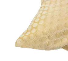 WEAVERLY Honey Comb Pattern Velvet Cushion Covers 16 x 16 Inch Cream Color with Zipper Pack of 5-thumb1