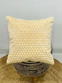 WEAVERLY Honey Comb Pattern Velvet Cushion Covers 16 x 16 Inch Cream Color with Zipper Pack of 5-thumb2