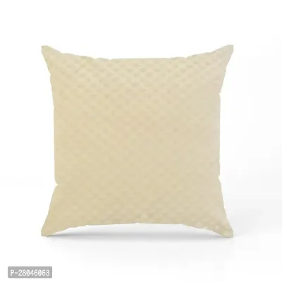 WEAVERLY Diamond Barfi Pattern Velvet Cushion Covers 16 x 16 Inch CREAM Color with Zipper Pack of 5-thumb2