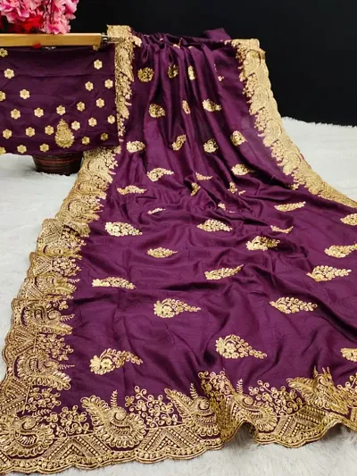 Elegant Voile Saree With Blouse Piece For Women