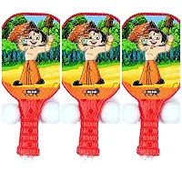 Stylish Fancy Trendy This Is Big And Best Table Tennis Badminton Plastic Racquet Set With 2 Balls And 2 Racquet- Multi Color-thumb1