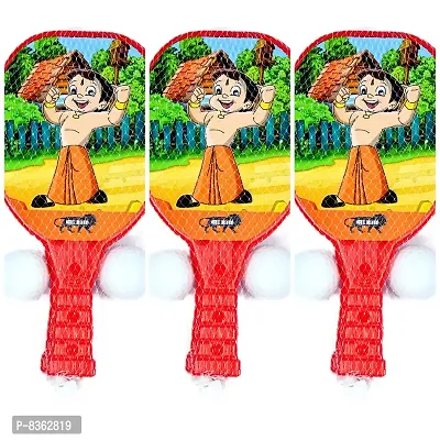 Stylish Fancy Trendy This Is Set Of 3 Table Tennis Badminton Plastic Racquet Set With 6 Balls And 6 Racquet- Multi Color