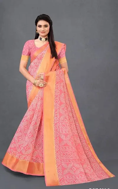 Stylish Blend Saree With Blouse Piece For Women