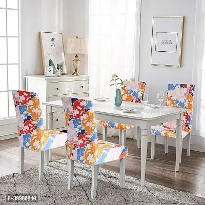 Elastic Stretchable Dining Chair Cover Universal Protective Slipcover Pack of 6 Pcs (Digital Printed)-thumb2