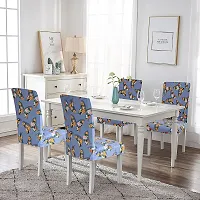 Polyester Spandex Floral Printed Stretchable Elastic Dining Chair Covers Set of 6-thumb3