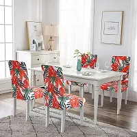 Polyester Spandex  Stretchable Elastic Dining Chair Covers Set of 6 (Floral Print)-thumb1