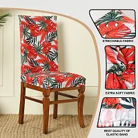 Polyester Spandex  Stretchable Elastic Dining Chair Covers Set of 6 (Floral Print)-thumb3