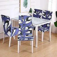 Floral Printed Stretchable Dining Chair Cover Universal Protective Slipcover Pack of 6 Pcs-thumb1