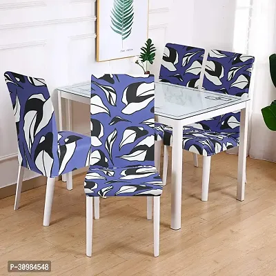 Floral Printed Stretchable Dining Chair Cover Universal Protective Slipcover Pack of 6 Pcs-thumb2