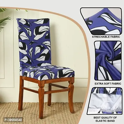 Floral Printed Stretchable Dining Chair Cover Universal Protective Slipcover Pack of 6 Pcs-thumb3