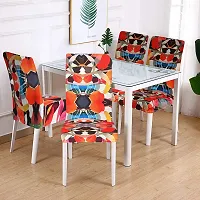 abstract Printed Stretchable Dining Chair Cover Universal Protective Slipcover Pack of 6 Pcs-thumb3