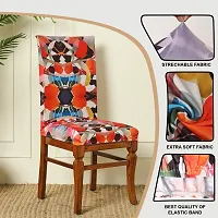 abstract Printed Stretchable Dining Chair Cover Universal Protective Slipcover Pack of 6 Pcs-thumb1