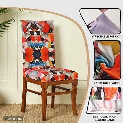 abstract Printed Stretchable Dining Chair Cover Universal Protective Slipcover Pack of 6 Pcs-thumb2