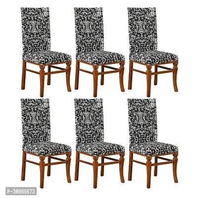 Attractive Chair Cover Elastic Floral Printed Stretchable Dining Chair Covers Pack of 6 Pcs