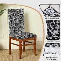 Attractive Chair Cover Elastic Floral Printed Stretchable Dining Chair Covers Pack of 6 Pcs-thumb2