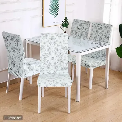 Attractive Chair Cover Floral Printed Stretchable Dining Chair Covers (Set-6)-thumb2