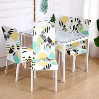 Attractive Chair Cover Abstract Printed Stretchable Dining Chair Covers Pack of 6 Pcs-thumb1