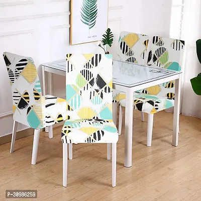 Attractive Chair Cover Abstract Printed Stretchable Dining Chair Covers Pack of 6 Pcs-thumb2