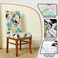 Attractive Chair Cover Abstract Printed Stretchable Dining Chair Covers Pack of 6 Pcs-thumb4