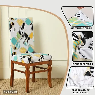 Attractive Chair Cover Abstract Printed Stretchable Dining Chair Covers Pack of 6 Pcs-thumb5