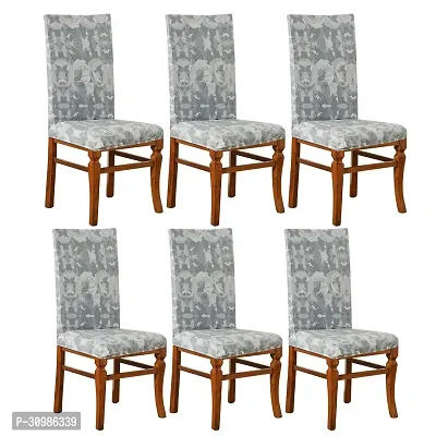 Floral Printed Elastic Stretchable Dining Chair Cover Universal Protective Slipcover Set 6 Pcs-thumb0