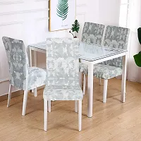 Floral Printed Elastic Stretchable Dining Chair Cover Universal Protective Slipcover Set 6 Pcs-thumb1