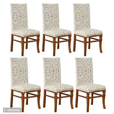 Attractive Chair Cover Elastic Floral Printed Stretchable Dining Chair Covers (Set-6)