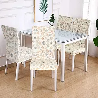 Attractive Chair Cover Elastic Floral Printed Stretchable Dining Chair Covers (Set-6)-thumb1