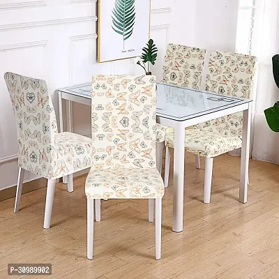 Attractive Chair Cover Elastic Floral Printed Stretchable Dining Chair Covers (Set-6)-thumb2