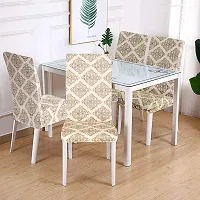 Attractive Chair Cover Elastic abstract Printed Stretchable Dining Chair Covers (Set-6)-thumb1