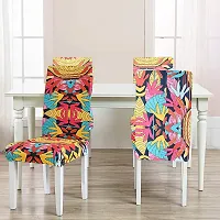 Attractive Chair Cover Elastic Abstract Printed Stretchable Dining Chair Covers (Set-6)-thumb1