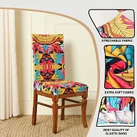 Attractive Chair Cover Elastic Abstract Printed Stretchable Dining Chair Covers (Set-6)-thumb3