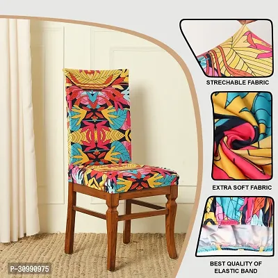 Attractive Chair Cover Elastic Abstract Printed Stretchable Dining Chair Covers (Set-6)-thumb4