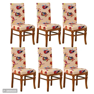 Abstract Printed 200 GSM Elastic Stretchable Dining Table Chair Seat Cover Protector Slipcover for Dining Table Chair Cover Set of 6 Seater