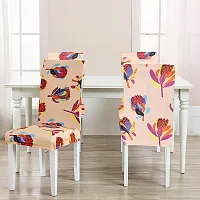 Abstract Printed 200 GSM Elastic Stretchable Dining Table Chair Seat Cover Protector Slipcover for Dining Table Chair Cover Set of 6 Seater-thumb3