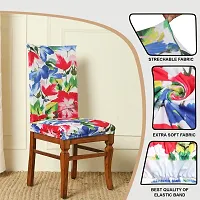 Kaai Life Style Polyester Spandex Floral Printed Chair Cover Stretch Removable Washable Short Dining Chair Cover Protector Seat Slipcover (Multicolor)-thumb4