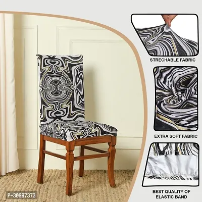 Polyester Spandex Printed Chair Cover Stretch Removable Washable Short Dining Chair Cover Protector Seat Slipcover (Marval Printed) Pack of 6-thumb4