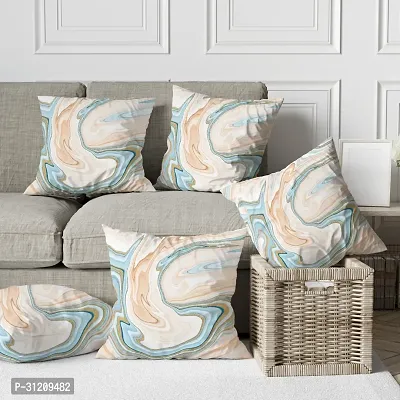 Printed Cushion Cover Set of 5 - Beige