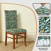 Slipcovers Elastic Digital Printed Stretchable Dining Chair Covers Set of 4 (Green)-thumb4