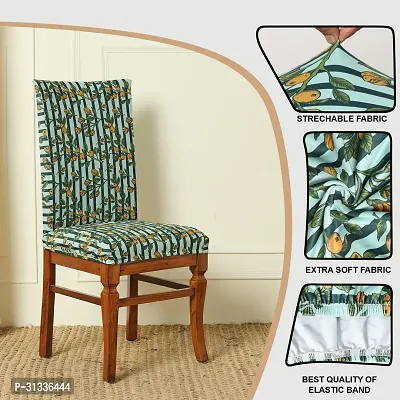 Slipcovers Elastic Digital Printed Stretchable Dining Chair Covers Set of 4 (Green)-thumb5