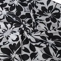 Slipcovers Elastic Digital Printed Stretchable Dining Chair Covers Set of 4 (White, Black Flower)-thumb4