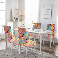 Slipcovers Elastic Digital Printed Stretchable Dining Chair Covers Pack of 2 (Multicolor)-thumb1