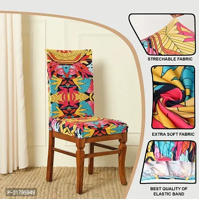 Slipcovers Elastic Digital Printed Stretchable Dining Chair Covers Set of 2 (Multicolor)-thumb4