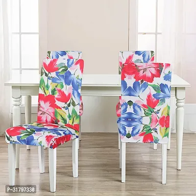 Slipcovers Elastic Digital Printed Stretchable Dining Chair Covers Set of 2 (Multicolor)-thumb2