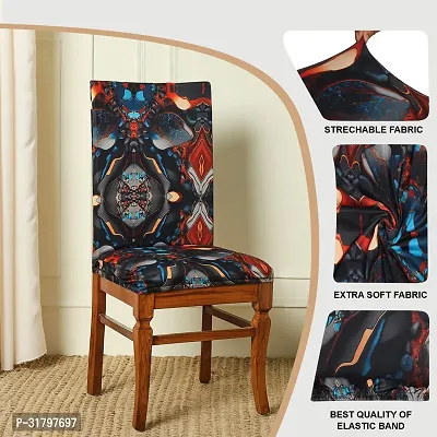 Slipcovers Elastic Digital Printed Stretchable Dining Chair Covers Set of 2 (Multicolor)-thumb2